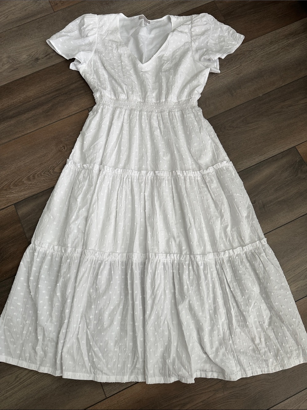 Chelsea28 Brilliant White Elegant Tiered Maxi Dress
